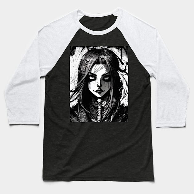 Eerie Elegance: Add a Touch of Dark Elegance and Mystery to Your Home with Our Gothic and Witch-Inspired Art Collection Baseball T-Shirt by ShyPixels Arts